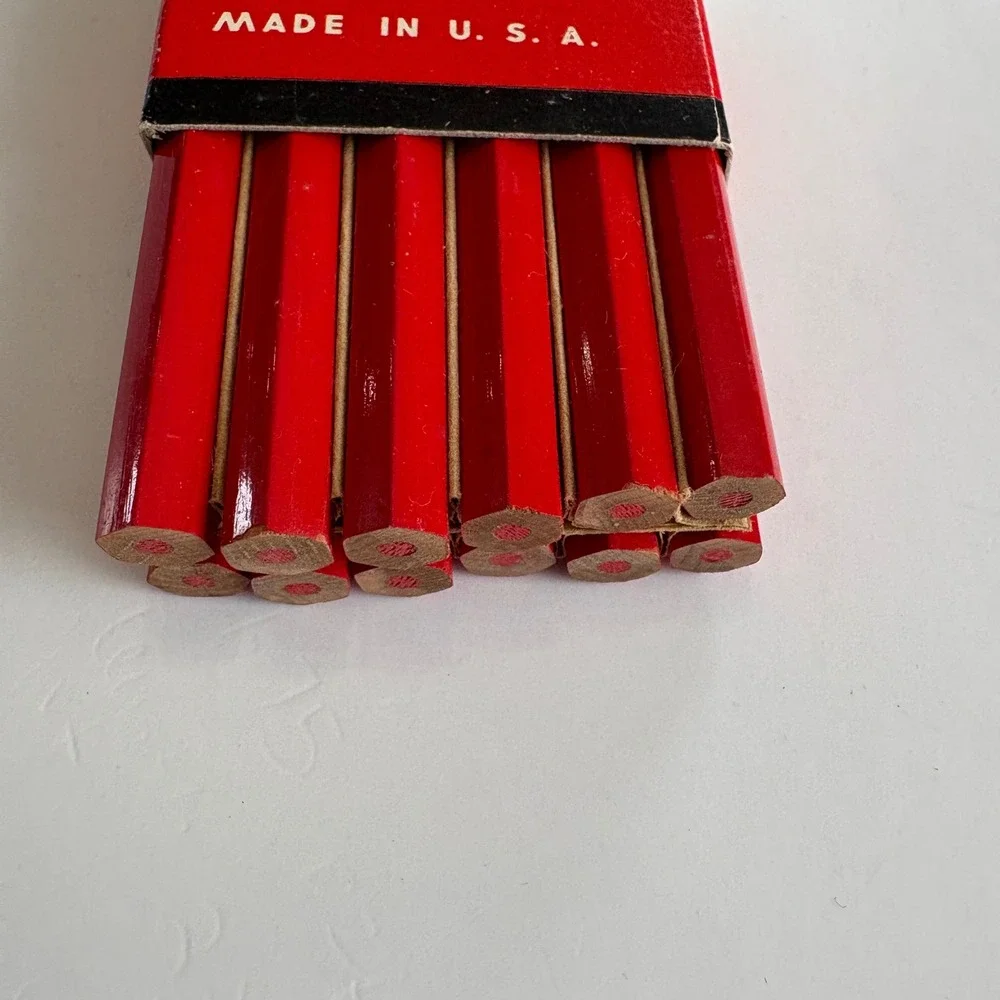 Vintage American Pencil Co Venus Unique Colored Pencils Red #1207 Dozen UNUSED - Picture 5 of 5